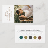 クラシックの結婚服装ゲストドレスコード エンクロージャーカード (正面/裏面)