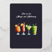 クラシックの縁と結婚バチェロレッテ 箔招待状 (裏面)