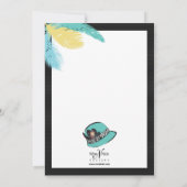 クラシックの羽付きシックハット 招待状 (裏面)