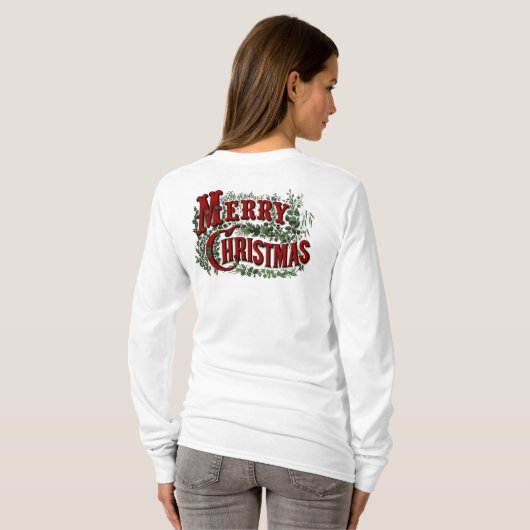 クラシックの聖降誕祭お目出とう Tシャツ (裏面フル)