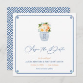 クラシックの花結婚の花 セーブザデート (正面/裏面)