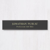 クラシックの見た目が黒く金ゴールドテンプレートエレガント サインプレート (正面)