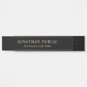 クラシックの見た目が黒く金ゴールドテンプレートエレガント サインプレート (正面)