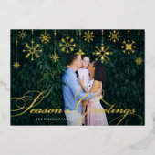 クラシックの |シーズンの挨拶の写真 箔シーズンカード (正面)