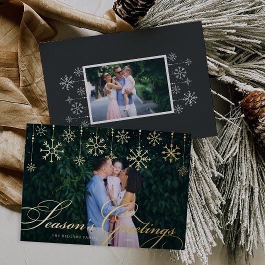 クラシックの |シーズンの挨拶の写真 箔シーズンカード