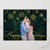 クラシックの |ハッピーホリデー 箔シーズンカード (正面)