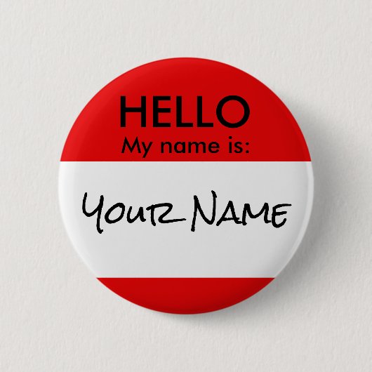 クラシックのHELLOボタン 缶バッジ (正面)