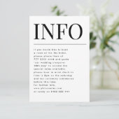 クラシックはっきりしたエレガントBig INFO結婚の詳細 エンクロージャーカード (スタンド正面)