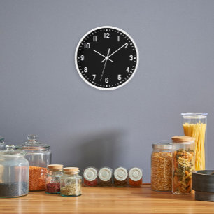 クラシックはっきりしたスクールナンバーズ白黒ウォール 壁時計