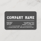 クラシックはっきりしたタイポグラフィ – ロゴ – グレーと白 名刺 (正面)