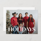 クラシックはっきりしたハッピーホリデーズハガキ シーズンポストカード (正面/裏面)