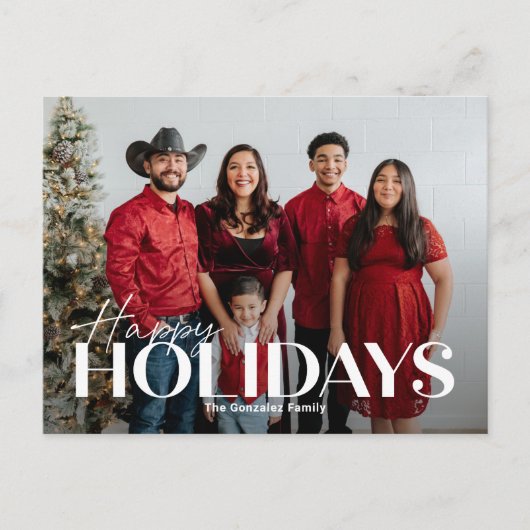 クラシックはっきりしたハッピーホリデーズハガキ シーズンポストカード (正面)