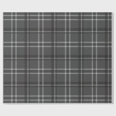 クラシックはっきりした休日plaidモノクログレイ ラッピングペーパー (フラット)
