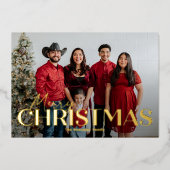 クラシックはっきりした箔クリスマスカード 箔シーズンカード (正面)