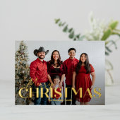 クラシックはっきりした箔クリスマスカード 箔シーズンカード (立ち正面)