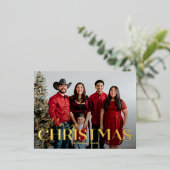 クラシックはっきりした箔クリスマスハガキ 箔シーズンポストカード (立ち正面)