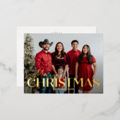 クラシックはっきりした箔クリスマスハガキ 箔シーズンポストカード (正面/裏面)