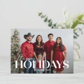 クラシックはっきりしたHappy Holidaysフォトカード シーズンカード (スタンド正面)