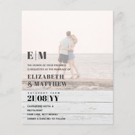 クラシックはっきりしたPHOTO OVERLAY WEDDING INVITE BUDGET チラシ