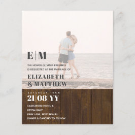 クラシックはっきりしたPHOTO OVERLAY WEDDING INVITE BUDGET チラシ