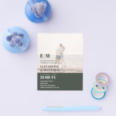 クラシックはっきりしたPHOTO OVERLAY WEDDING INVITE BUDGET チラシ (シングル)