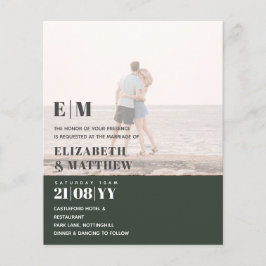 クラシックはっきりしたPHOTO OVERLAY WEDDING INVITE BUDGET チラシ