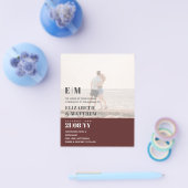 クラシックはっきりしたPHOTO OVERLAY WEDDING INVITE BUDGET チラシ (シングル)