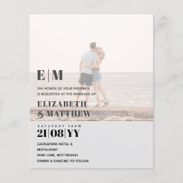 クラシックはっきりしたPHOTO OVERLAY WEDDING INVITE BUDGET チラシ
