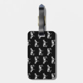 クラシックはパターンヴィンテージ牛芸術の黒のデザインを脅かします ラゲッジタグ (裏面縦)