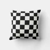 クラシックは私を出血しま市松模様にしま点検の白黒を競争させます クッション (裏面)