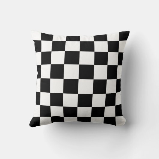クラシックは私を出血しま市松模様にしま点検の白黒を競争させます クッション (裏面)