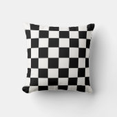 クラシックは私を出血しま市松模様にしま点検の白黒を競争させます クッション (正面)