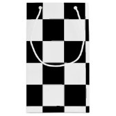 クラシックは私を出血しま市松模様にしま点検の白黒を競争させます スモールペーパーバッグ (裏面)