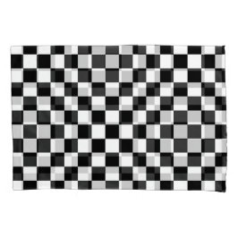 クラシックは私を出血しま市松模様にしま点検の白黒を競争させます 枕カバー