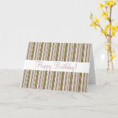 クラシックは縞で飾ります"バースデー・カード"を カード (黄色い花)