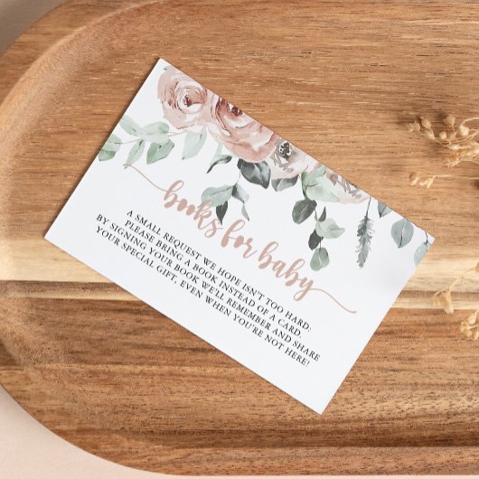 クラシックほこりっぽいピンクのバラ赤ちゃんシャワー予約リクエスト エンクロージャーカード