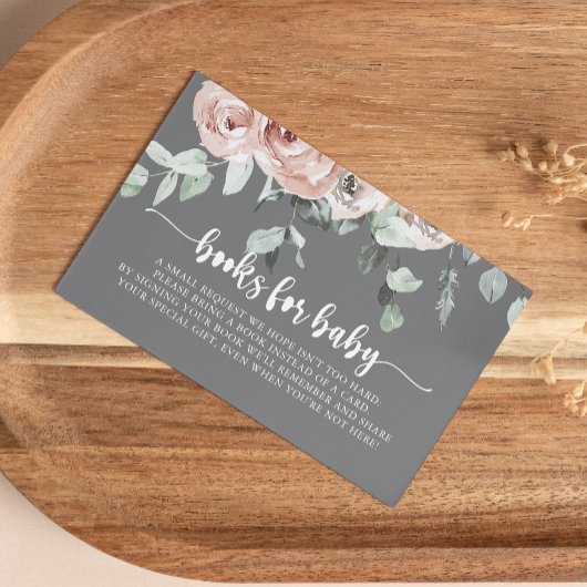 クラシックほこりっぽいピンクのバラ赤ちゃんシャワー予約リクエスト エンクロージャーカード