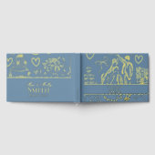 クラシックほこりっぽい青い手が描いたス結婚ケッチアート ゲストブック (全面)