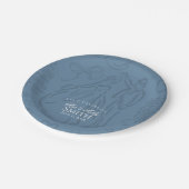 クラシックほこりっぽい青い手が描いたス結婚ケッチアート ペーパープレート (アングル)