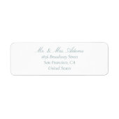 クラシックほこりっぽい青のアドレス指定済み返品 ラベル (正面)