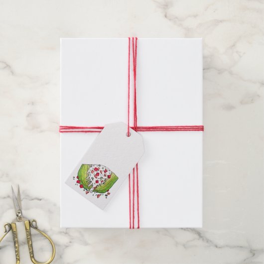 クラシックアイスバーグレタスくさびサラダグルメ ギフトタグ (より糸付き)