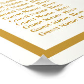 クラシックアイボリーと金ゴールドの座席表 ポスター (角)