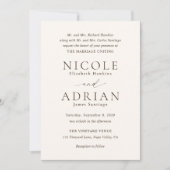 クラシックアイボリーエレガントウェディング 招待状 (正面)