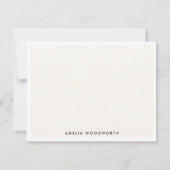 クラシックアイボリーエレガントホワイトミニマリストシックトレンディー ノートカード (正面)