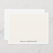 クラシックアイボリーエレガントホワイトミニマリストシックトレンディー ノートカード (正面/裏面)