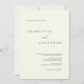 クラシックアイボリーエレガント書道結婚の 招待状 (正面)