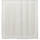 クラシックアイボリース縁どト・モノグラム文字 シャワーカーテン (正面)
