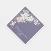 クラシックアイボリーピンクバラフローラ スタンダードランチョンナプキン (角)