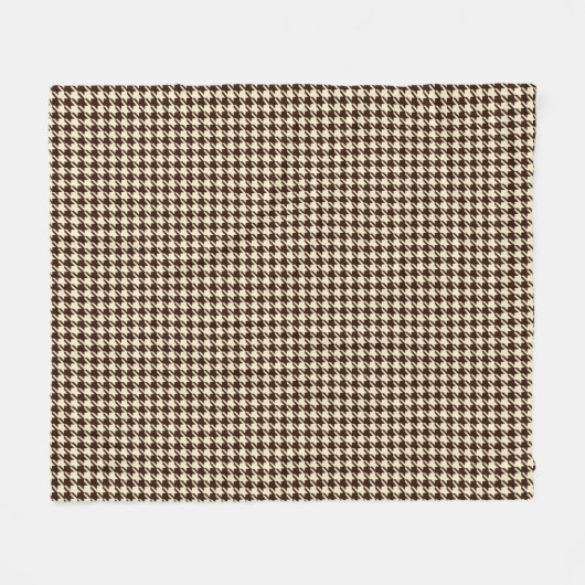 クラシックアイボリーペピタ千鳥格子の模様 フリースブランケット (正面(横))