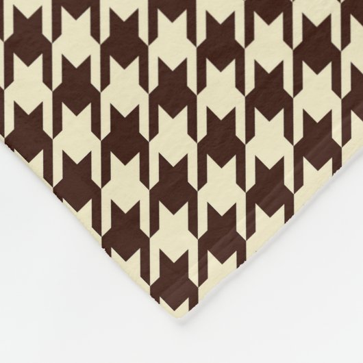 クラシックアイボリーペピタ千鳥格子の模様 フリースブランケット (角)